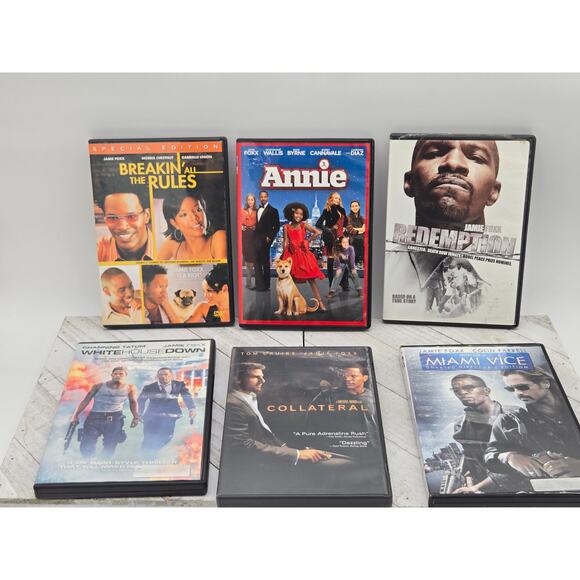Jamie Foxx 6 Movie DVD Bundle | Collateral |Annie |White House Down & More - Picture 1 of 2